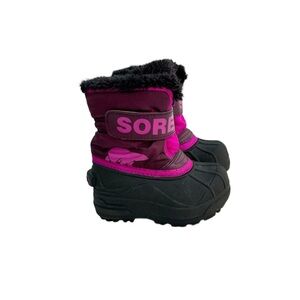 Sorrel Magenta And Pink Velcro Snow Boots